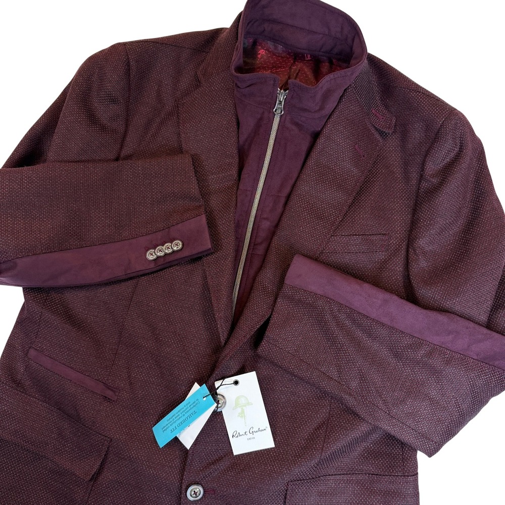 Robert Graham Sport Coat Mens 44 Bordeaux Downhill Tailored Fit $798